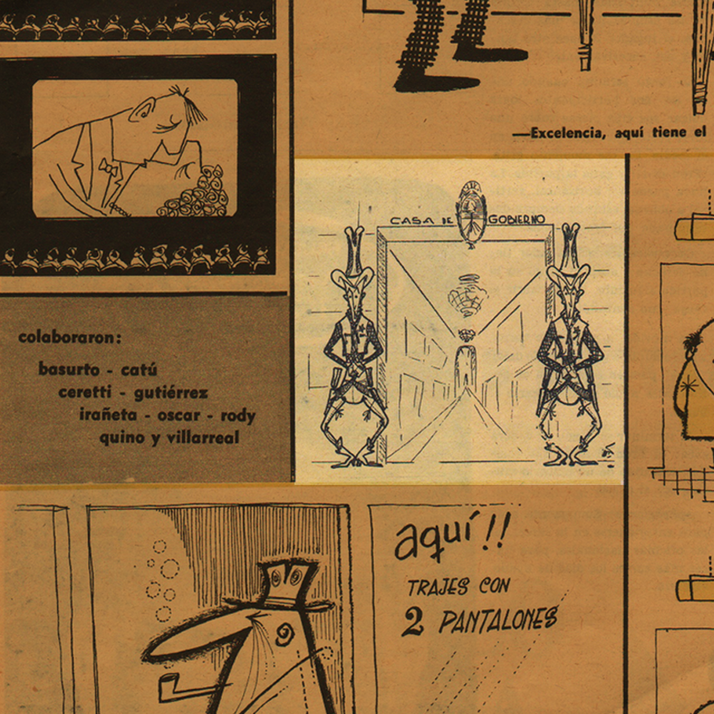 Dibujo de Oscar Rivas publicado en la página de humor de la revista Tía Vicenta número 90 de 1959
