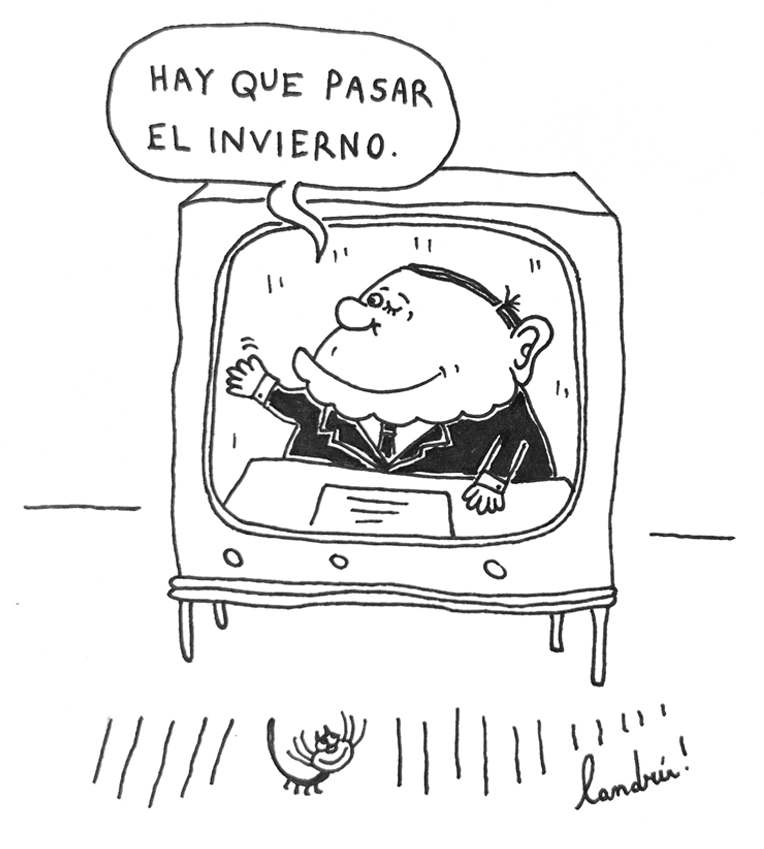 frase hay que pasar el invierno de Alsogaray 1959 caricatura de Landru