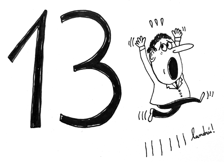 el numero 13 mala suerte ilustracion landru