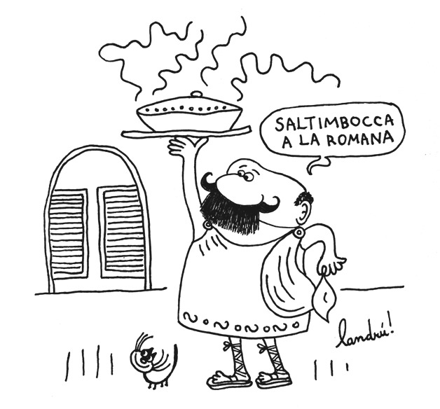 Saltimbocca a la romana ilustración Landrú